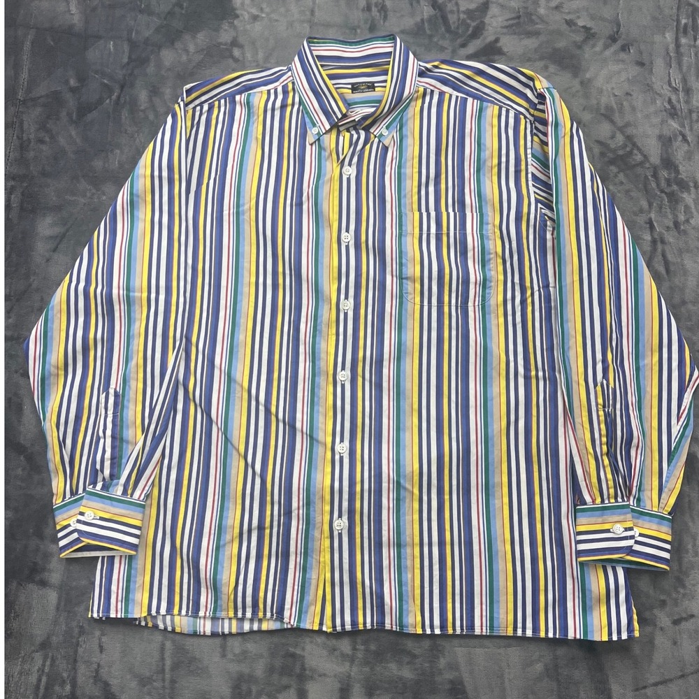 Solemare Maus & Hoffman Shirt XL Multi Color Striped Button Down Italy Cotton